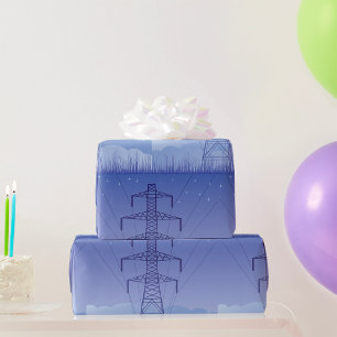 Power-Übertragungsturm am Night Sky Geschenkpapier