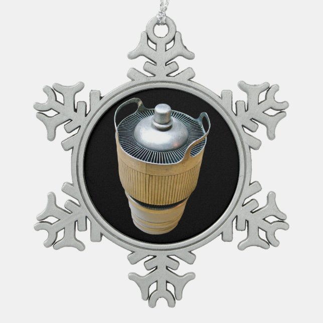 Power-Übertragungsvakuum Schneeflocken Zinn-Ornament (Vorderseite)