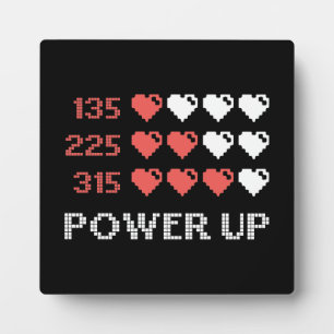 Power Up Bar, Funny, Gamer, Retro, Geek, Nerd Plaq Fotoplatte