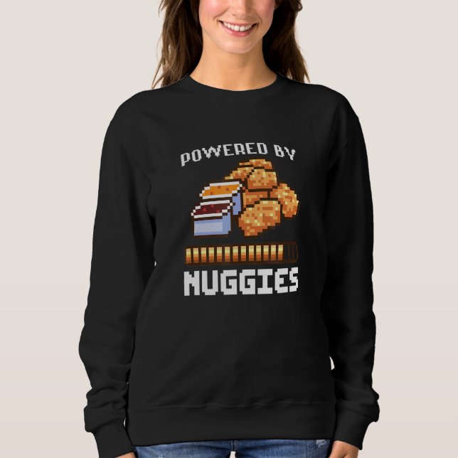 Power von Nuggies Pixalated Art Style Chicken Nugg Sweatshirt (Vorderseite)