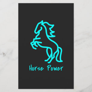 Power von Pferden in Blau Briefpapier