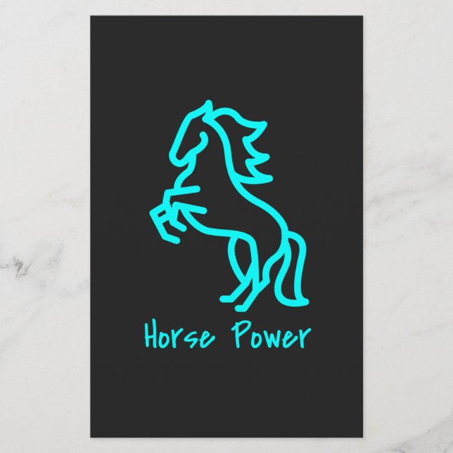 Power von Pferden in Blau Briefpapier (Vorderseite)
