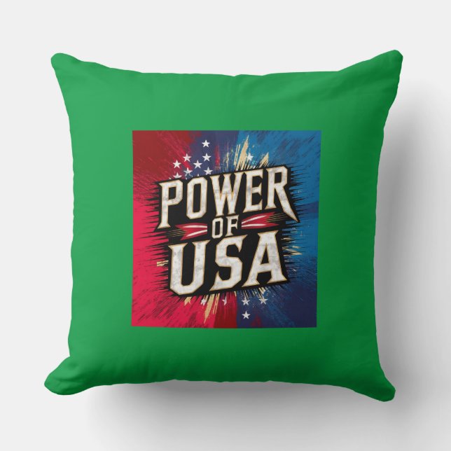 Power von USA Pillow - Patriotic American Flag Des Kissen (Vorderseite)