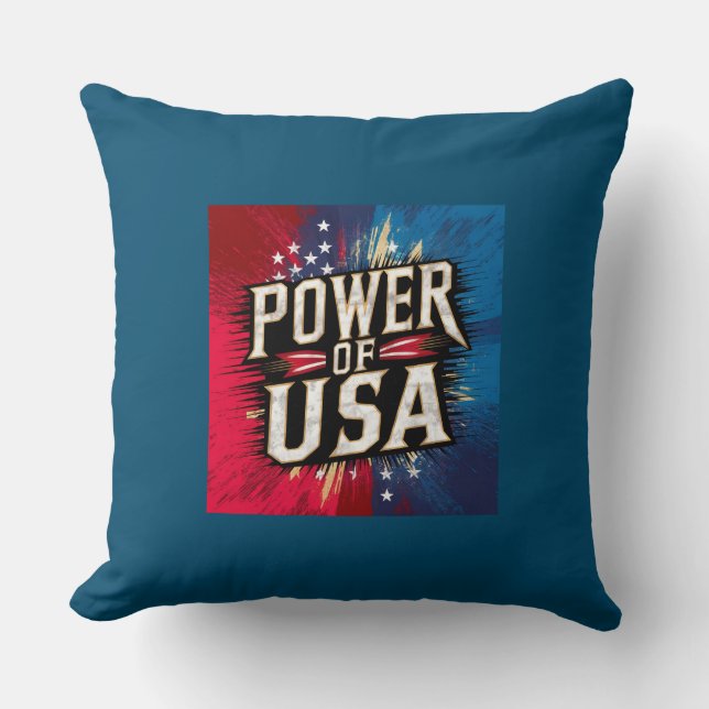 Power von USA Pillow - Patriotic American Flag Kissen (Vorderseite)