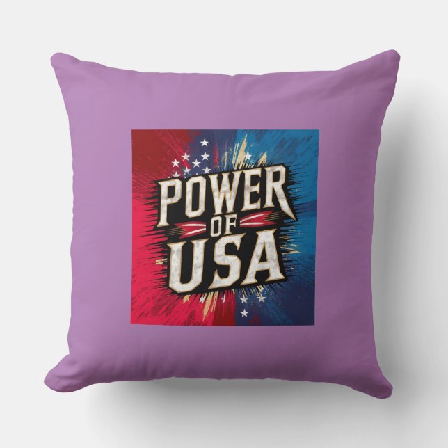 Power von USA Pillow - Patriotic American Flag Kissen (Vorderseite)