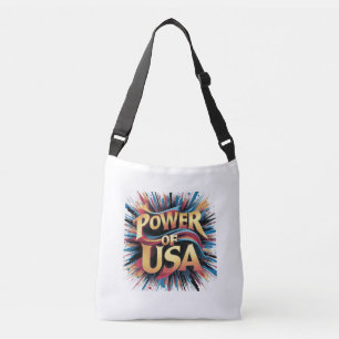 Power von USA Tote Bag - Bold Patriotic Design Tragetaschen Mit Langen Trägern