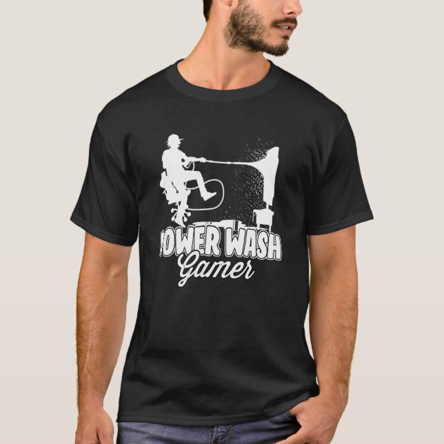 Power waschen Gaming-Druck Waschen Player T-Shirt (Vorderseite)