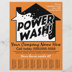 Power Wash Pressure Cleaning Marketing Werbung Flyer