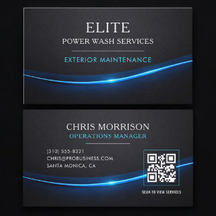 Power Wash Services QR Code Professional Visitenkarte