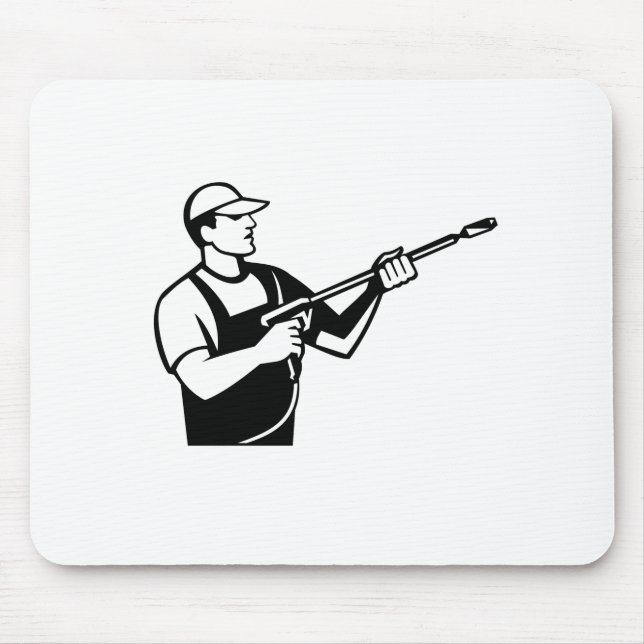 Power-Washer mit Wasser-Strahler-Druckwaschung Mousepad (Vorne)