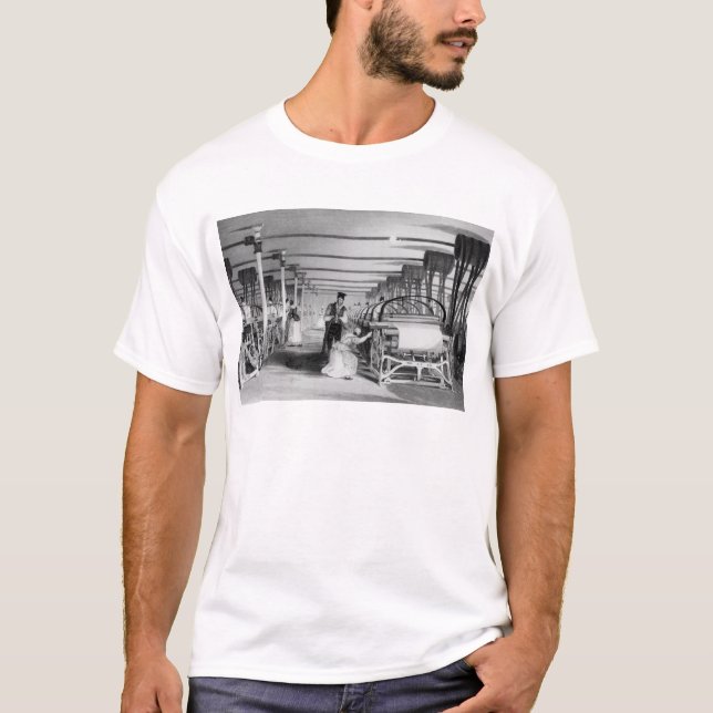 Power-Webstuhl-Spinnen, graviert von J. Tingle, T-Shirt (Vorderseite)