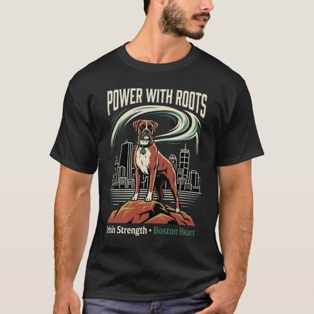 Power With Roots Boxer Boston T-Shirt (Vorderseite)