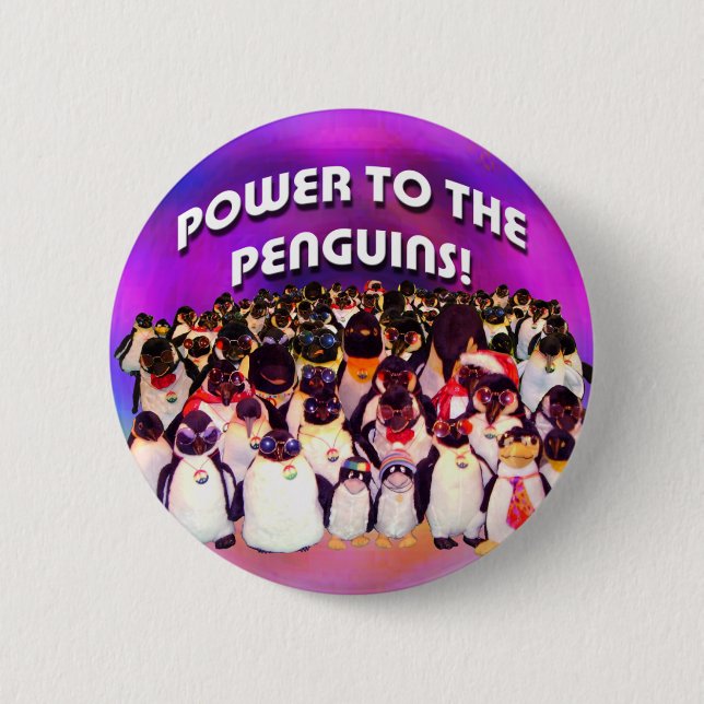 "Power zu den Penguins" Knopf Button (Vorderseite)