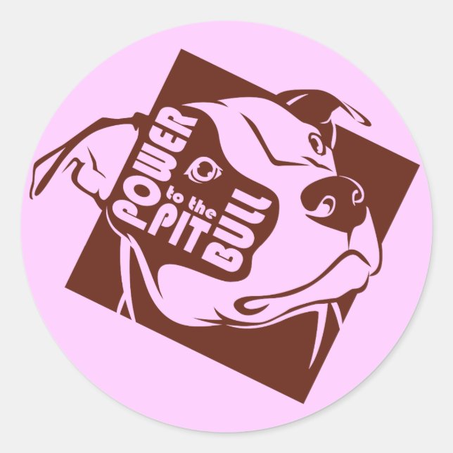 Power zum Grubenbull Runder Aufkleber (Vorderseite)
