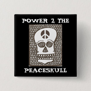 Power zum peaceskull Knopf Button