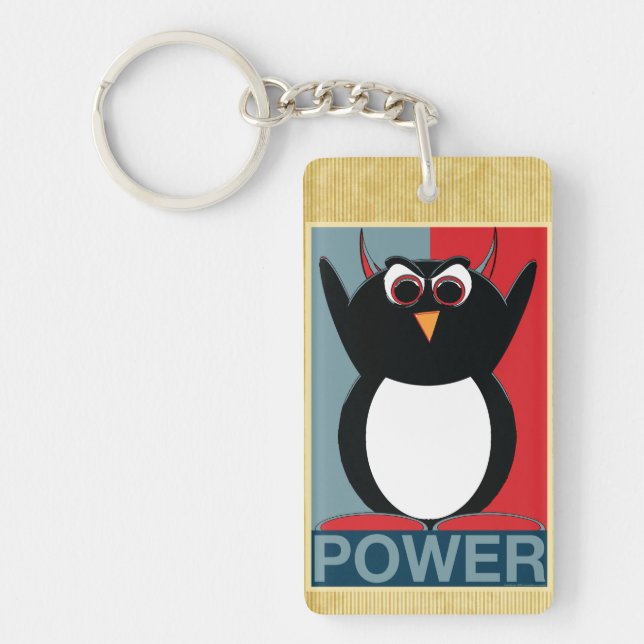 Power zum schlechten Penguin Schlüsselanhänger (Vorderseite)