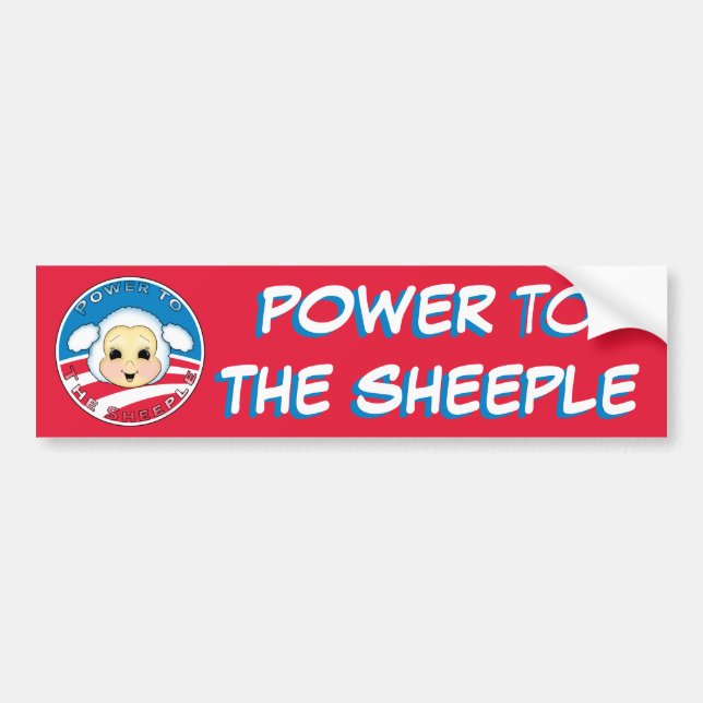 Power zum Sheeple (Obama) Autoaufkleber (Vorne)