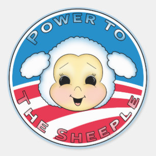 Power zum Sheeple (Obama) Runder Aufkleber