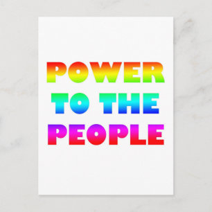 Power zur People Retro Style Protest Occupy Postkarte