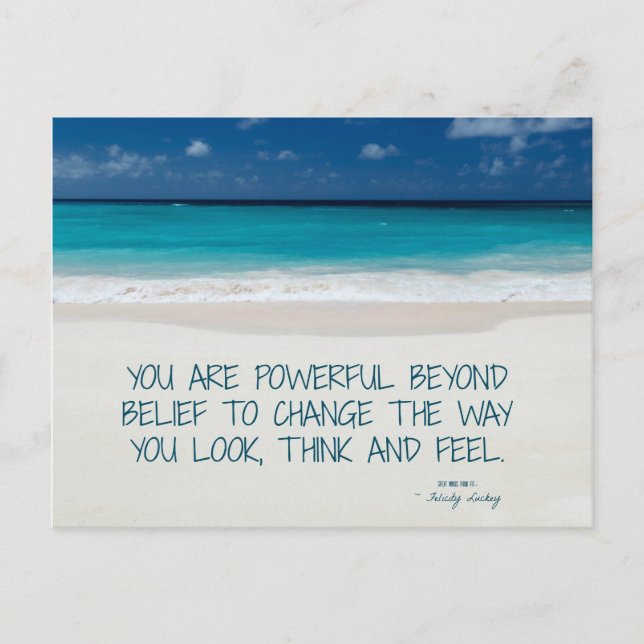 Powered Beyond Belief Beach Fitness Postcard Postkarte (Vorderseite)
