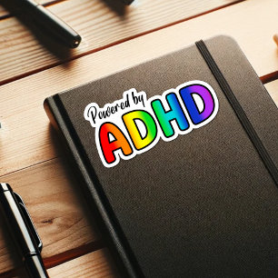 Powered by ADHD   Rainbow Typografie Aufkleber