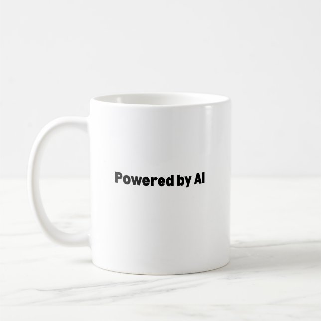 Powered by AI Mug – AI-Themed Gift for Techies  Kaffeetasse (Links)