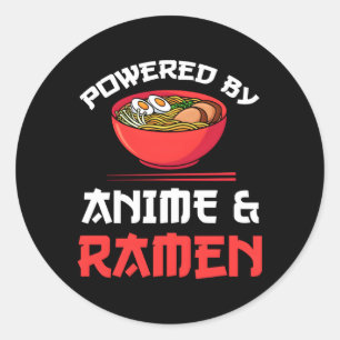 Powered by Anime Ra Merchandise Runder Aufkleber