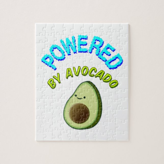 Powered By Avocado Cartoon Drawing Puzzle (Vertikal)