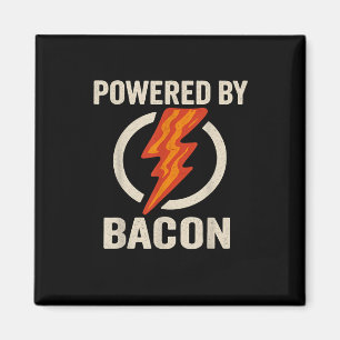 Powered by Bacon Funny Meat Lover Grillen Grill Ca Magnet