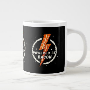 Powered by Bacon Funny Retro Feinschmecker Ästheti Jumbo-Tasse