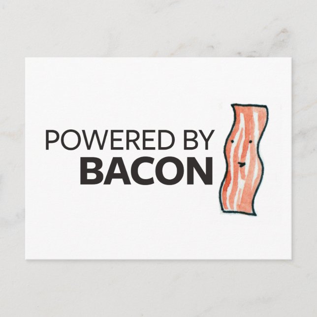 Powered by Bacon Postkarte (Vorderseite)