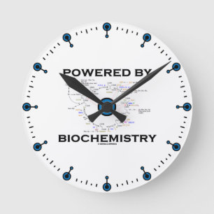 Powered By Biochemistry (Krebs Cycle) Runde Wanduhr