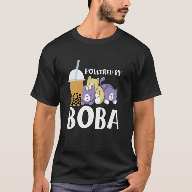 Powered By Boba Bubble Tea T-Shirt (Vorderseite)