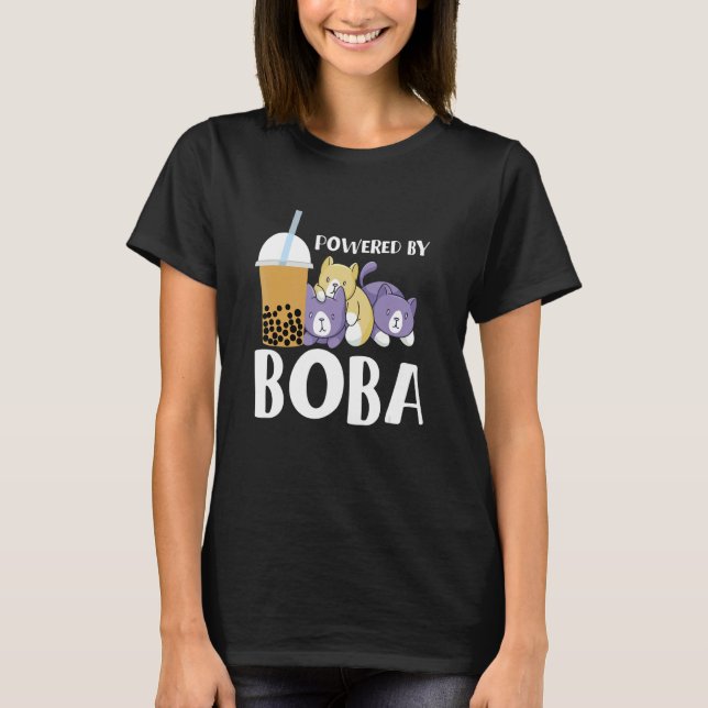 Powered By Boba Bubble Tea T-Shirt (Vorderseite)