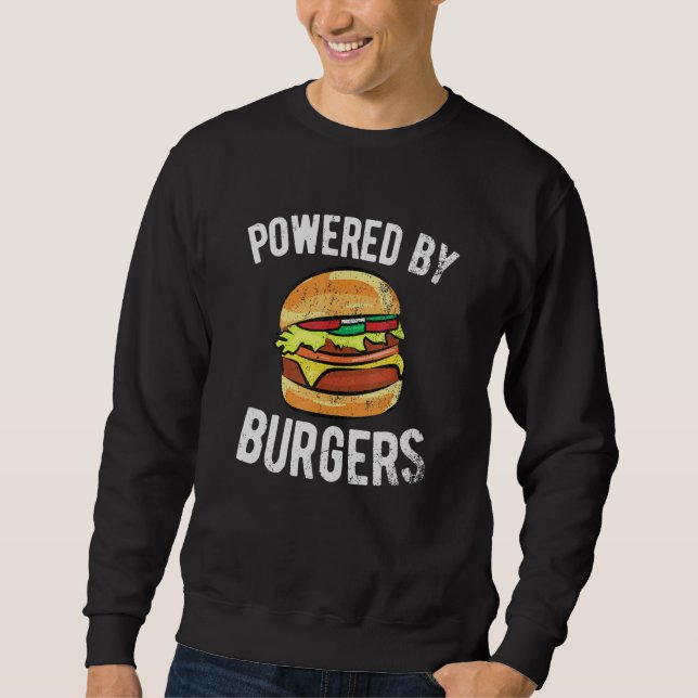 Powered by Burgers - Cheeseburger Sweatshirt (Vorderseite)