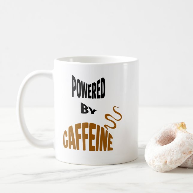Powered By Caffeine Kaffeetasse (Mit Donut)