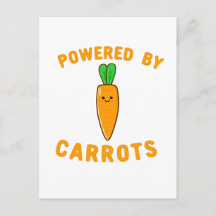 Powered by Carrots - Niedliches Karottengesicht Postkarte