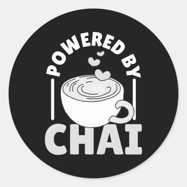 Powered by Chai Tea Masala Chai Runder Aufkleber (Vorderseite)
