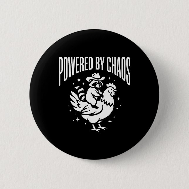 Powered By Chaos - Süße Sternvektorgrafik - Waschb Button (Vorderseite)