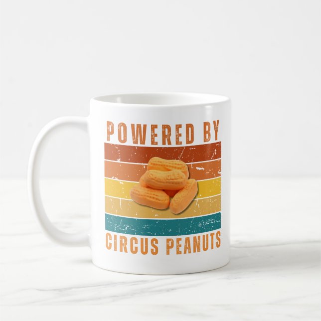 Powered by Circus Peanuts Retro Sunset Tasse (Links)