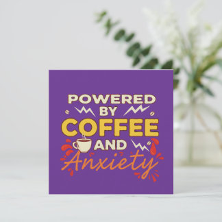 Powered by Coffee and Anxiety | Funny Retro Typogr Einladung