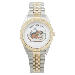 Powered by Coffee & Dog Dreams Armbanduhr