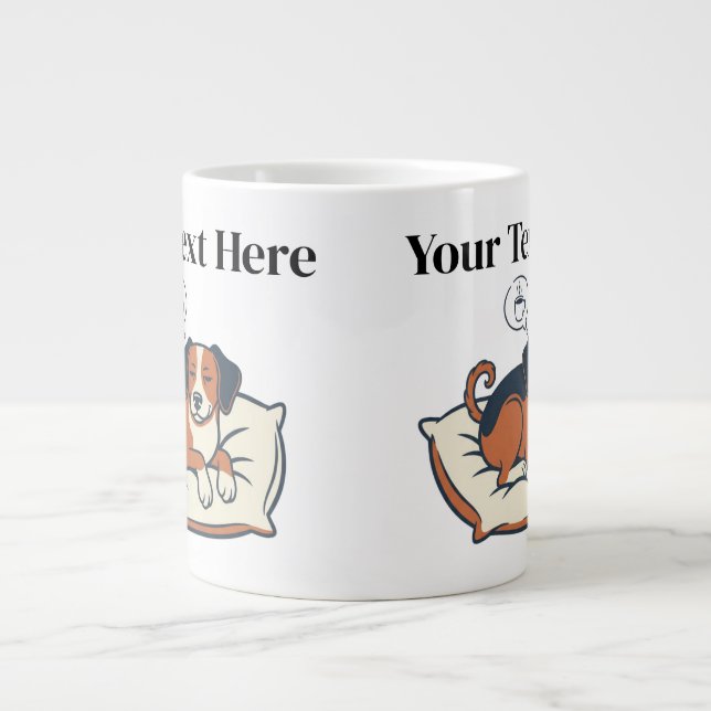 Powered by Coffee & Dog Dreams Jumbo-Tasse (Vorderseite)