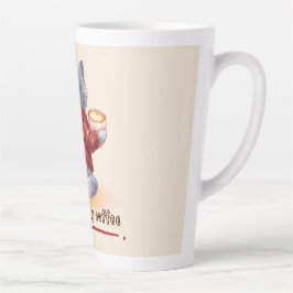 "Powered by Coffee" Katze hält eine Tasse Kaffee