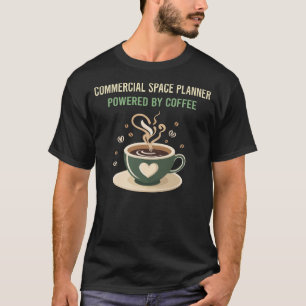 Powered by Coffee Kommerziell Space Planner T-Shirt