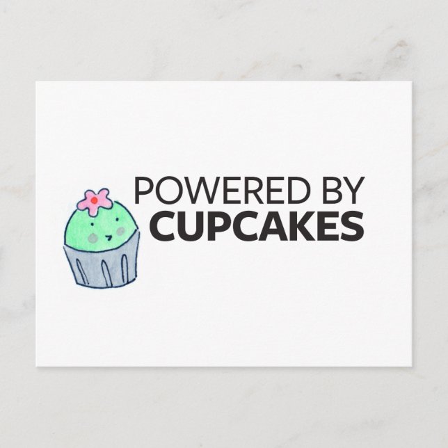 Powered by Cupcakes Postkarte (Vorderseite)