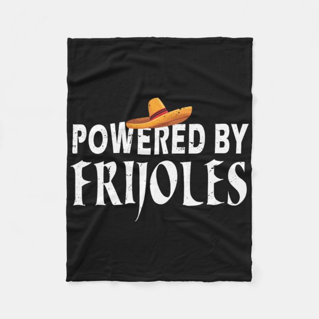 Powered by Frijoles Cinco de Mayo Mexican Kitchen Fleecedecke (Vorderseite)