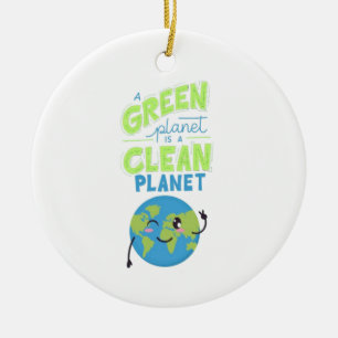 Powered by Green: Thrive with Nature" Keramik Ornament