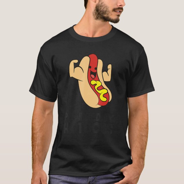 Powered By Hotdogs Hot Dog T-Shirt (Vorderseite)
