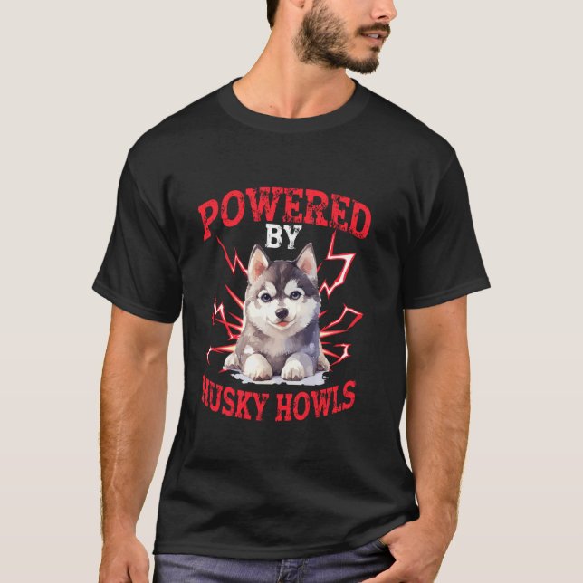 Powered by Husky Howls T-Shirt (Vorderseite)